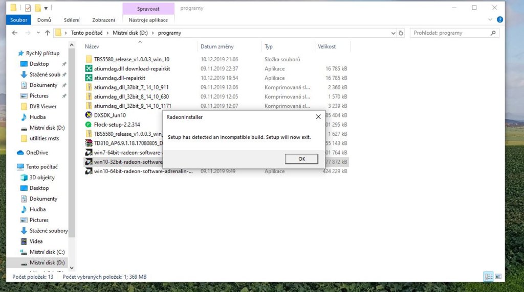 win 10 s 32 bitovou verzí nejdou nainstalovat na muj PC pro AMD RX 570.JPG